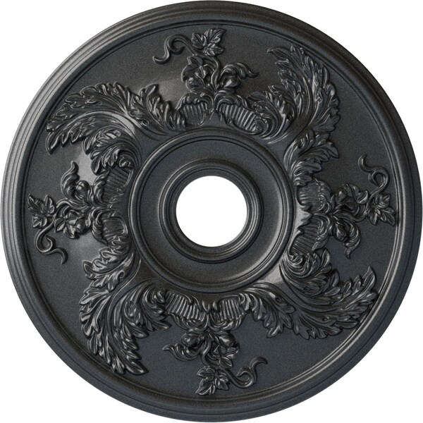 Ekena Millwork Acanthus Twist Ceiling Medallion (Canopies up to 8 3/8"), 23 5/8"OD x 4 5/8"ID x 1 7/8"P, Pewter CM23ACPES - main